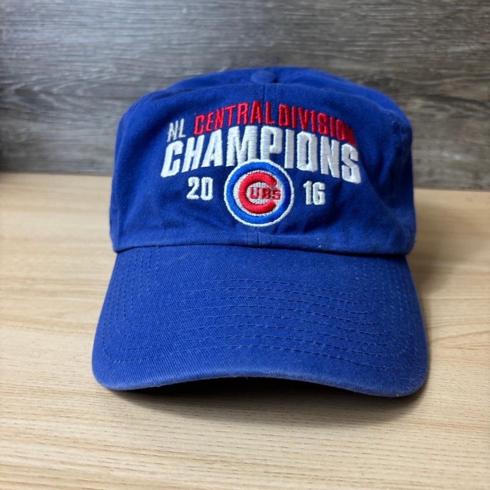 Chicago Cubs Hat Cap Strap Back Blue MLB Baseball 2016 Division Champions '47